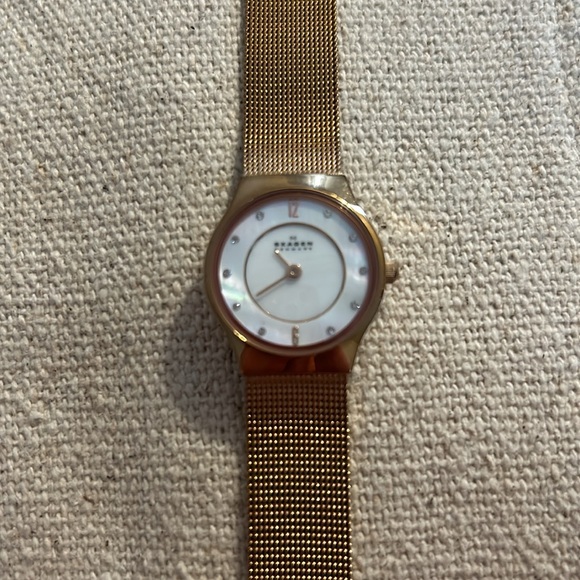 Skagen Freja Lille Rose Gold-Tone Steel Mesh Watch - Picture 2 of 6